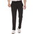 Solid Men Black Double Bone Track Pants (Black)