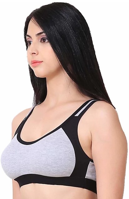 Buy Alishan Women Cotton Sports Bra Especially for Workout and Yoga  (Color:- Black, Size:- 34) at