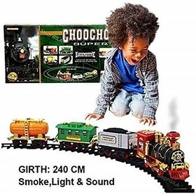Battery Operated choo choo classical toy train set with light ,sound  Smoke (multicolor)