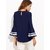 Fashion Triangle Navy Bell Sleeve Top