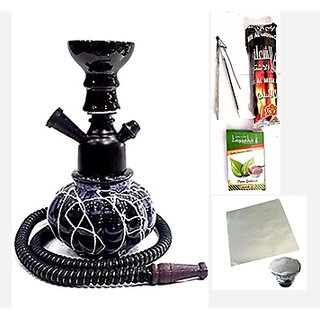 Ira 10 Inch Hookah With Foil Flavour Coal And Tong 