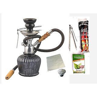 Ira 14 Inch Qt Lite Small Hookah With Foil Flavour Coal And Tong 