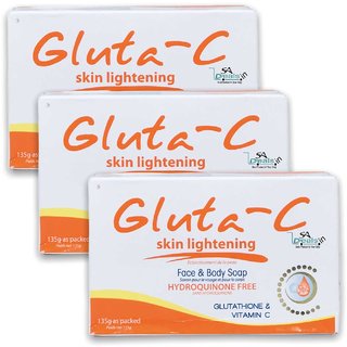                       Gluta C Intensive Whitening Face And Body Soap (Pack of 3, 135g Each)                                              