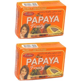                       Renew Papaya Fruity Skin Whitening Soap (Pack Of 2, 135g Each).                                              