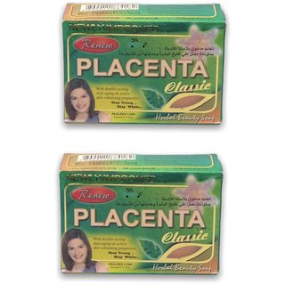Renew Placenta Classic With Double-Acting-Anti Aging Skin Whitening Soap (Pack Of 2, 135g Each) Renew Placenta Classic With Double-Acting-Anti Aging Skin Whitening Soap (Pack Of 2, 135g Each)