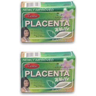                       Renew Placenta White Herbal Beauty Skin Whitening New Soap (Pack Of 2, 135g Each)                                              