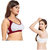 AB06 Low Impact Cotton Sports And Cemi Bra Combo Bra - Non-Padded  Wirefree for Women & Girls Maroon & White:-30