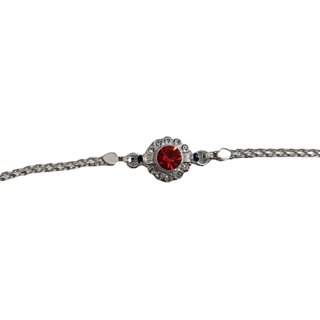                       ruby stone rakhi silver (rakhi) barcelet for brother                                              