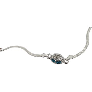 blue and white zircon stone rakhi beautiful silver rakhi bracelet for brother