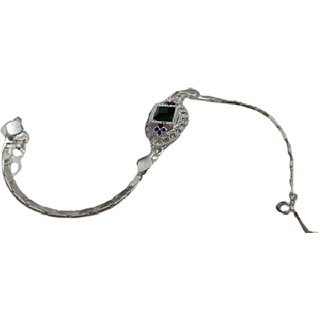                       green rakhi stone baracelet for boy                                              