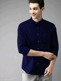 GLADIATOR PRODUCTS KURTA/CHINESE COLLAR SHIRT FOR MEN IN NAVY BLUE