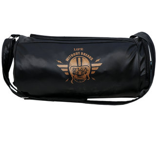 Fashion 7 Leather Gym Bag - Duffel Bag for Fitness Freaks  Stylish Printed Sports Bag (Black)