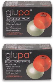 Glupa Gluta + Papaya Skin Whitens and Whitens Soap (Pack of 2, 135g Each)