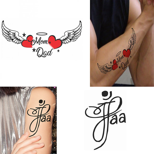 voorkoms Mom Dad Temporary Tattoos Mom dad Heart Trible , mom dad Combo  Pack 4 - Price in India, Buy voorkoms Mom Dad Temporary Tattoos Mom dad  Heart Trible , mom dad