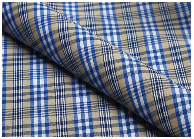 Buy MAKHANCHOR Blue Cotton Shirt Fabric (Unstitched) Royal Blue at