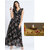 Vivient Women Black Red Floral Printed Long Dress Raakhi Combo