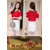 Vivient Women Red Plain Cold Shoulder Bells Strap Top Raakhi Combo