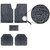 Autofetch Anti Slip Noodle Car Floor Mats (Set of 5) Black for  Ford Figo New