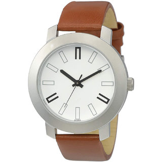                       Hari Collection Analogue Men's Watch (White Dial Brown Colored Strap)                                              