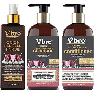 Buy VBRO SKIN CARE Red Onion Black Seed Oil Ultimate Hair Care Kit (Shampoo  + Hair Conditioner + Hair Oil) combo kit Online - Get 40% Off