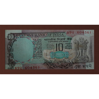 Ten Rupee Note Rn Malhotra With Three Peacock Rare