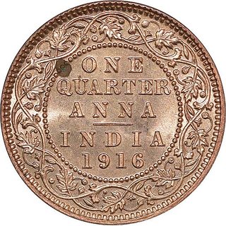 ONE QUATER ANNA 1916. ONE QUATER ANNA 1916.