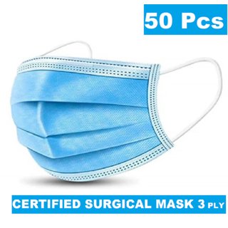 Medical Surgical Dust Face Mask Ear Loop Medical Surgical Dust Face Mask - Surgical Mask Pack of 50 - Flumask