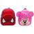 PROERA Minnie And Spiderman Velvet Nursery Bag Combo (Red  Pink) - 14 Inches(Unisex)