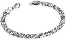M Men Style Dual Tone Mesh Flat Chain Bracelet With Lobster Clasp Stainless steel Bracelets Men And Boys