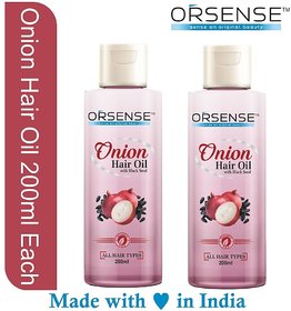 Orsense Onion Hair Oil With Black Seed Pack of 2 200 ml Each