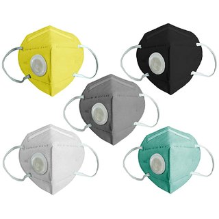 Pollution Mask  Face Mask N 95 (5 Pic Multi Colors)