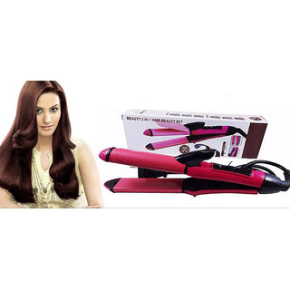 NHC 2009 2 in 1 Beauty Hair Straightener curler Hair straightener 2 in 1 Straightener and Curler NHC - 2009
