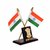 Indian Flag with Satymev Jayte  Emblem for Car Dashboard Decoration with Adhesive Base