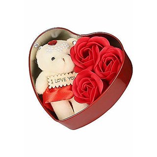Buy Valentine's Day Teddy and Rose Gift Box Best Unique Gift for Love ...