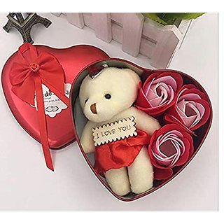 Buy Valentine's Day Teddy and Rose Gift Box Best Unique Gift for Love ...