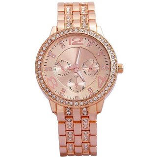 Miss Perfect Rose Gold Strap Color Analog Watch