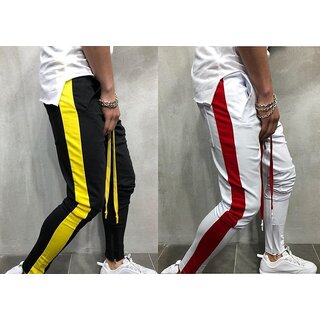 Buy Ruggstar Track Pant for MenBlack Yellow underrated Online  759 from  ShopClues