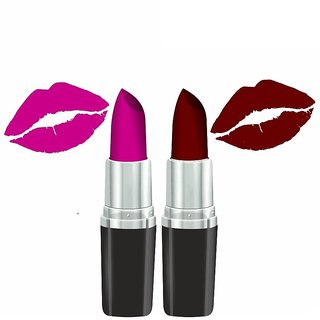                       Orsense Super Matte Lipstick with Multi Color Combo Set of 2 20gm                                              