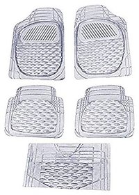 Auto Fetch Heavy Car Floor/Foot Mats (Set of 5) Transparent White for Mahindra XYLO