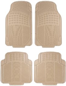 Auto Fetch Rubber Car Floor/Foot Mats (Set of 4) Beige for Mahindra XYLO
