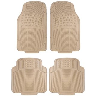 Auto Fetch Rubber Car Floor/Foot Mats (Set of 4) Beige for Mahindra XYLO