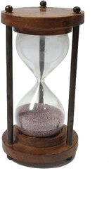 Antique Wooden and Brass Sand Timer Hour Glass Sandglass Clock Gola International