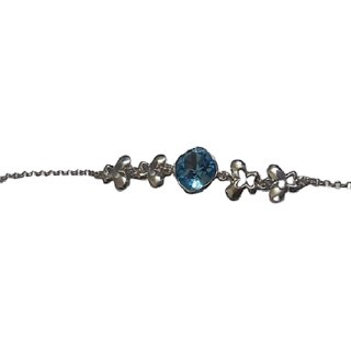                       blue topaz silver rakhi for bhabhi                                              