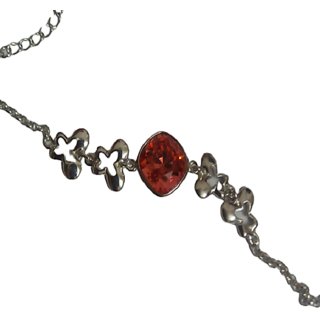                       blue stone streling silver rakhi bracelet for brother with gift                                              