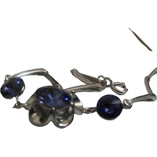                       blue stone steriling silver rakhi bracelet for brother and bhabhi                                              
