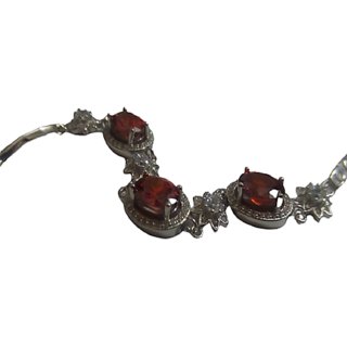                      manik stone sterling silver rakhi bracelet for brother                                              