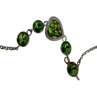                       green stone steerling silver rakhi braclete for brother & bhabhi by Ceylonmine                                              