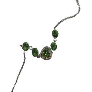                       sterling silver rakhi green stone beautiful bracelet for brother & bhabhi by Ceylonmine                                              