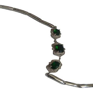                       panna stone rakhi sterling silver bracelet for brother with gift by Ceylonmine                                              