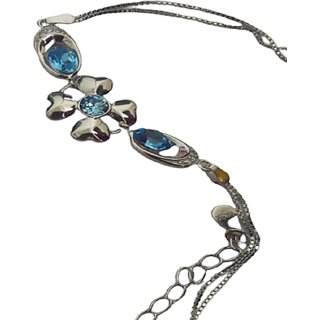                      blue stone rakhi sterling silver bracelet for brother & bhabhi by ceylonmine                                              